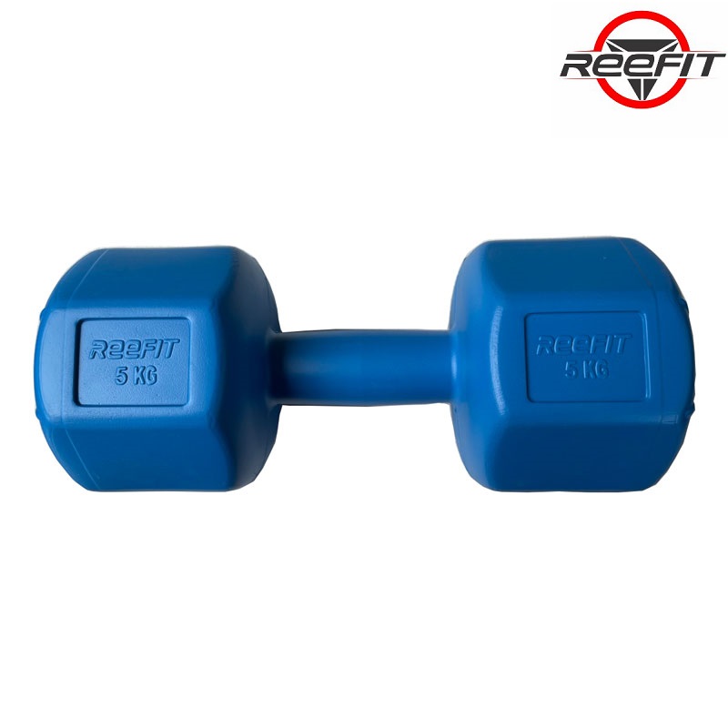 Tạ tay nhựa bát giác 5kg Reefit đã có ruột (1 cái)