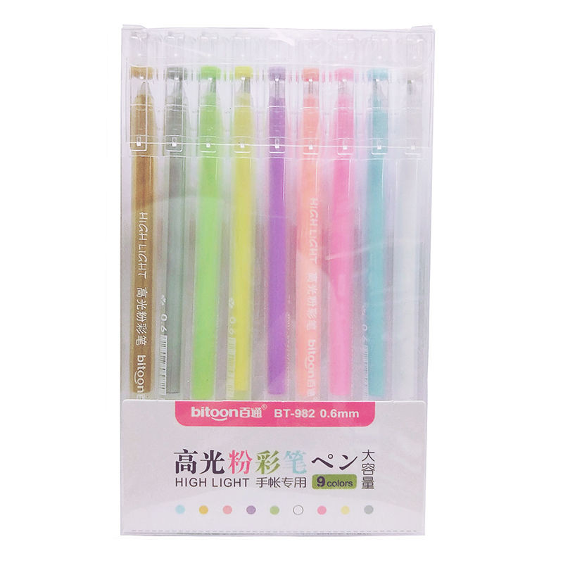 Set bút nhũ 9 màu neon