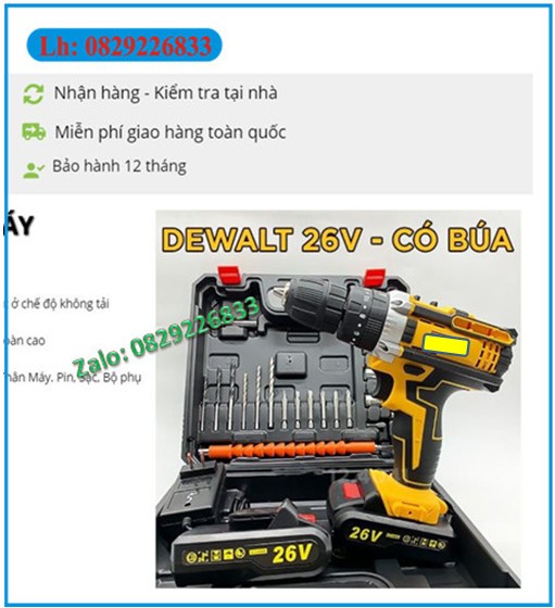 Máy khoan sạc pin DW26