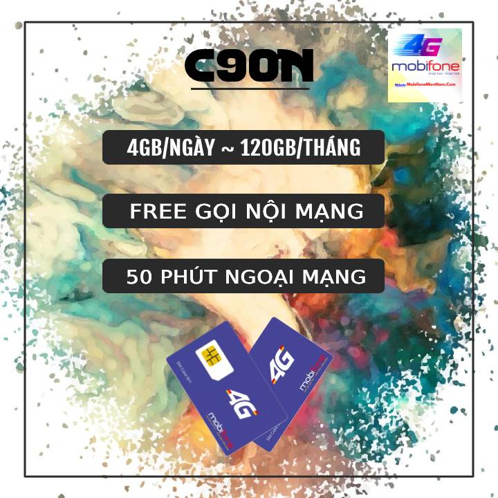 [HCM]C90N Sim 4G 10 số Mobifone  Mỗi tháng Tặng 120GB + Miễn phí gọi nội mạng toàn bộ dưới 20p + 50p gọi ngoại mạng
