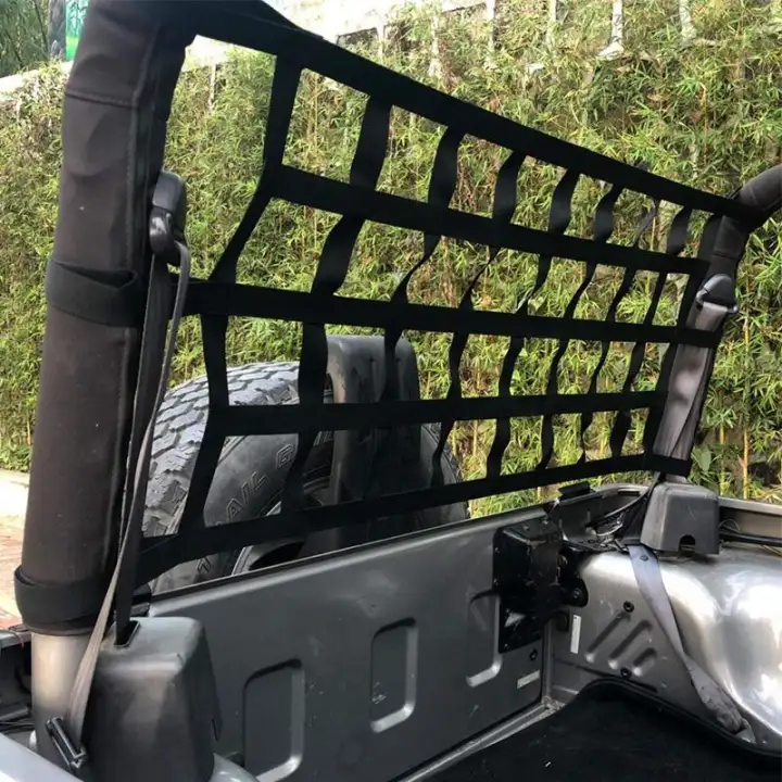 Cargo Net Rear And Top For Jeep Wrangler Jk Tj 1997 2018 Storage