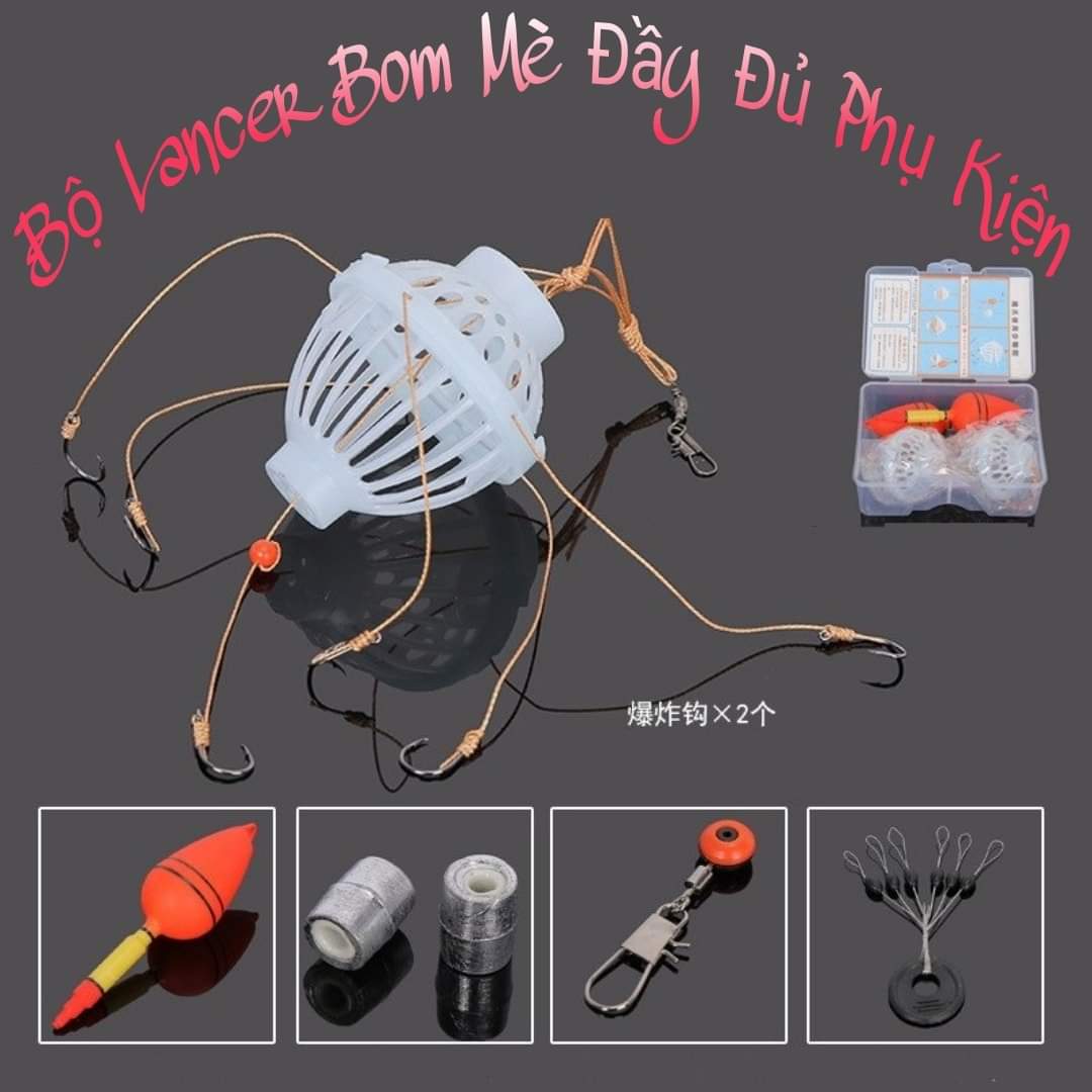 Bộ Lancer Bom Mè Đầy Đủ Phụ Kiện - SANAMI FISHING - Thích hợp câu lăng xê, câu máy, câu lục, câu đơn, câu đài,...