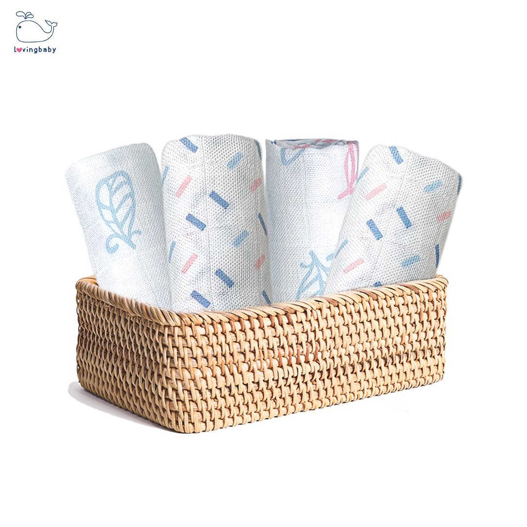 Khăn sữa sợi tre cho bé - 30x30cm (6 chiếc/hộp)