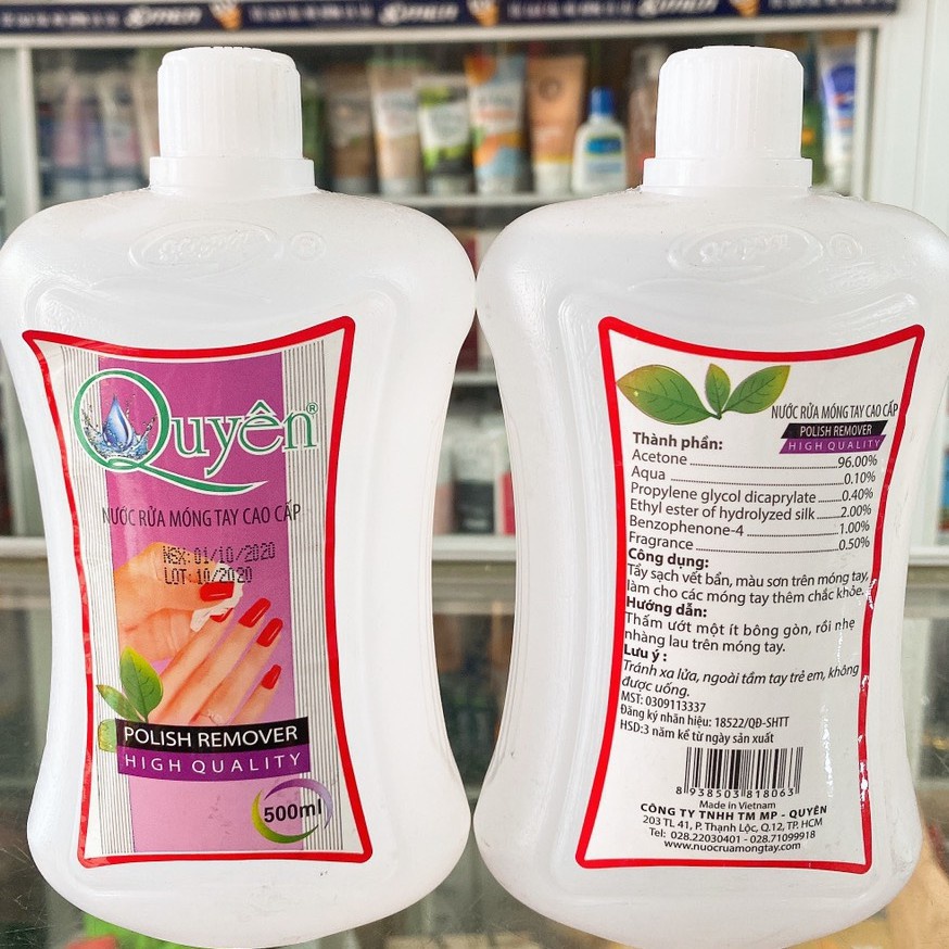 Aceton ủ phá gel Quyên, nước rửa móng MOON NAIL