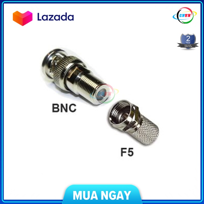 [HCM] 2 bộ Jack BNC+F5 loại tốt dùng cho Camera giám sát - Công Nghệ Việt Nam