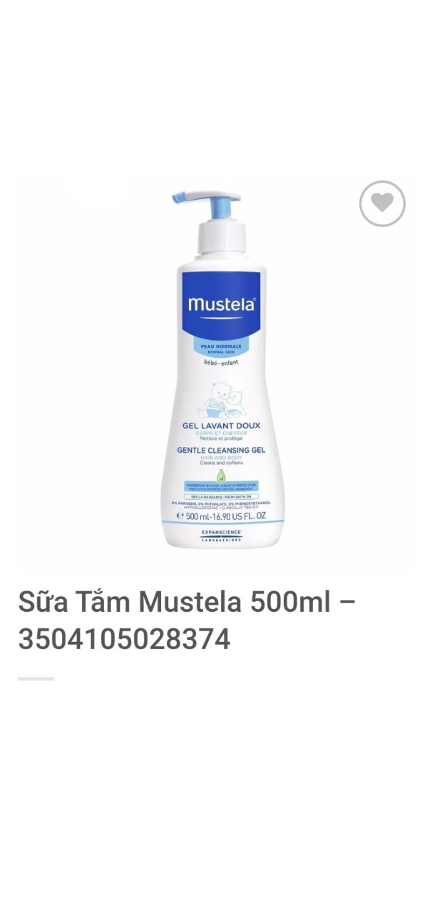 sữa tắm & gội Mustela cho bé