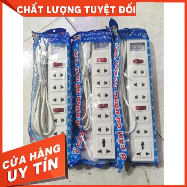 Ổ cắm điện 6 ổ 2 công tắc có đồng hồ vol cao cấp
