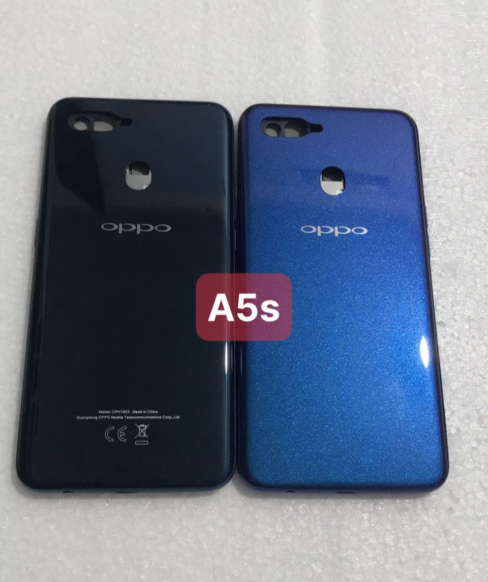 bộ vỏ oppo A5s - gồm lưng,xương ,sườn,phím,kính camera