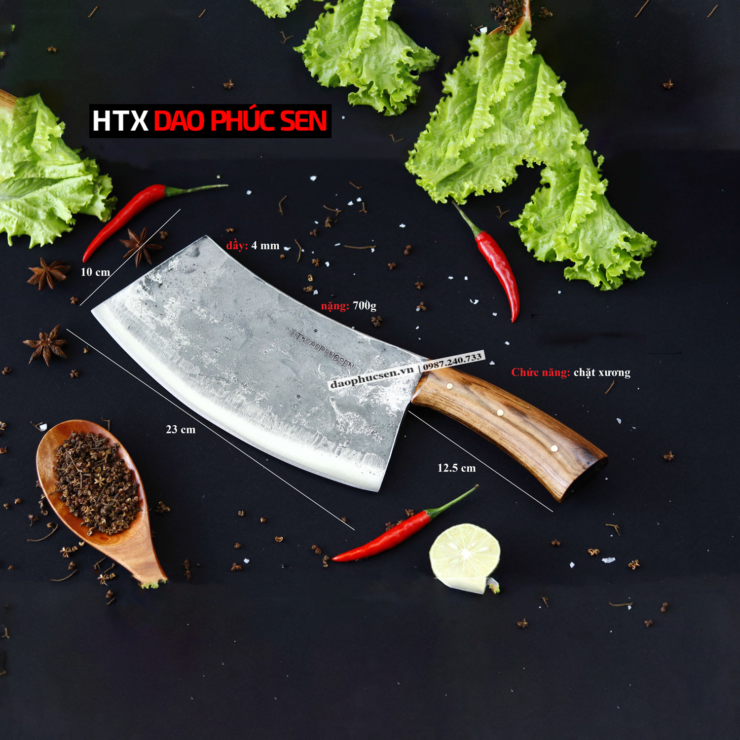 DAO PHÚC SEN CHẶT XƯƠNG 03 cán ốp cẩm DCX03