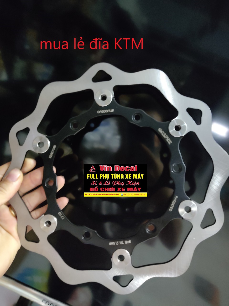 Đĩa KTM 260mm + Lòng đĩa 4 lỗ 5 lỗ CNC