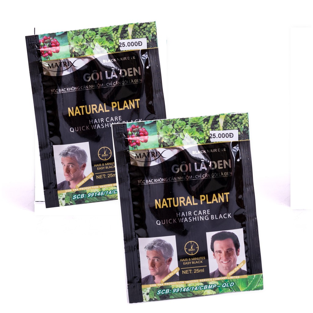 [HCM]Combo 2 Gội Tóc Thảo Dược Matrix Blach Hair Dye - Gội Đen 25Ml