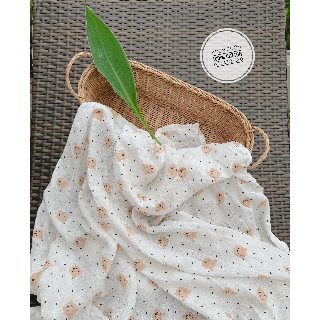 Khăn xô tắm Muslin Leelee kid Swaddle Organic cotton - Khăn tắm xô cho bé