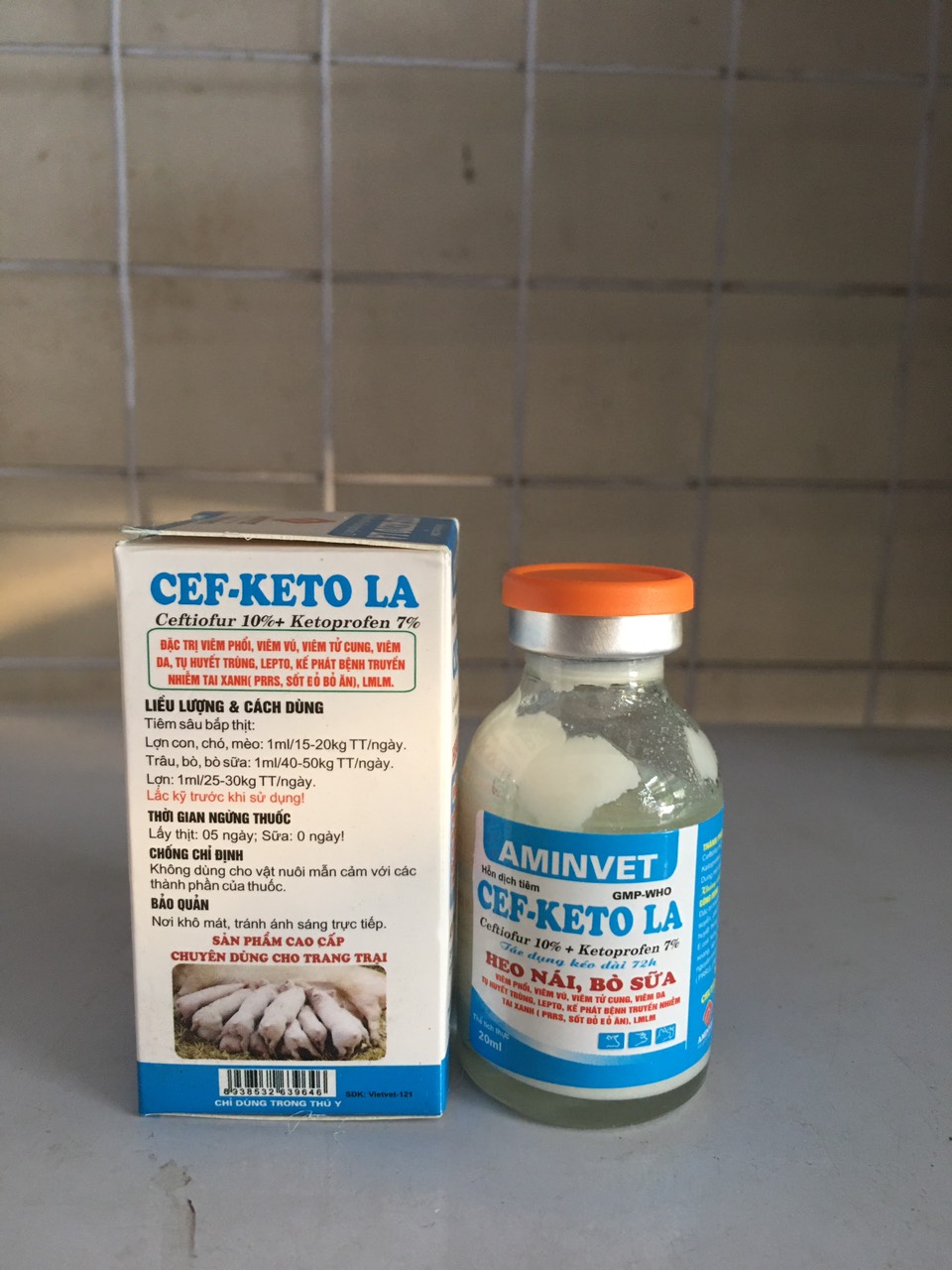 [Thú y] Cef-keto LA dùng cho chó, mèo, lợn, trâu bò (100ml/20ml)