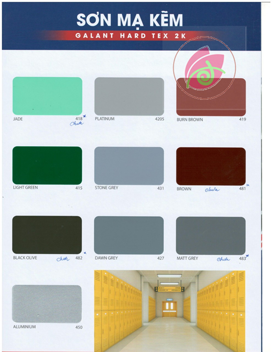 Sơn sắt MẠ KẼM epoxy Galant - HARD TEX 2K epoxy - 2 thành phần-  1 ký