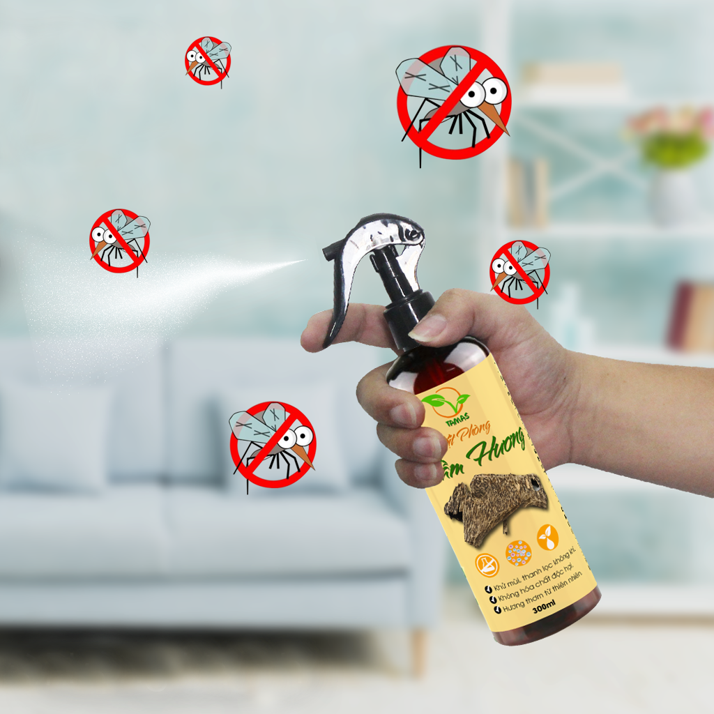 COMBO 3 chai xịt thơm phòng thư giãn, đuổi côn trùng( Trầm Hương 50ml + Hoa Cam 50ml+ Xịt Muỗi 50ml)