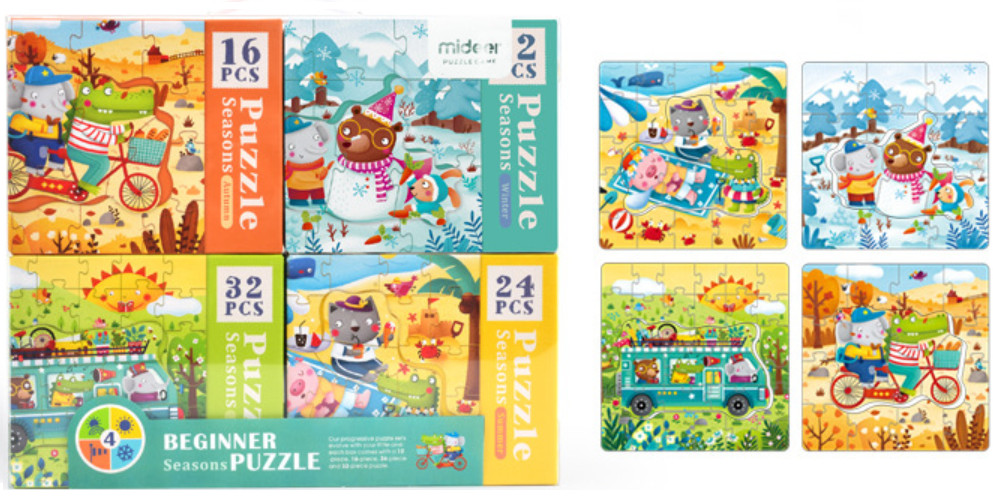 BỘ XẾP HÌNH 4 IN 1 PUZZLE - MIDEER