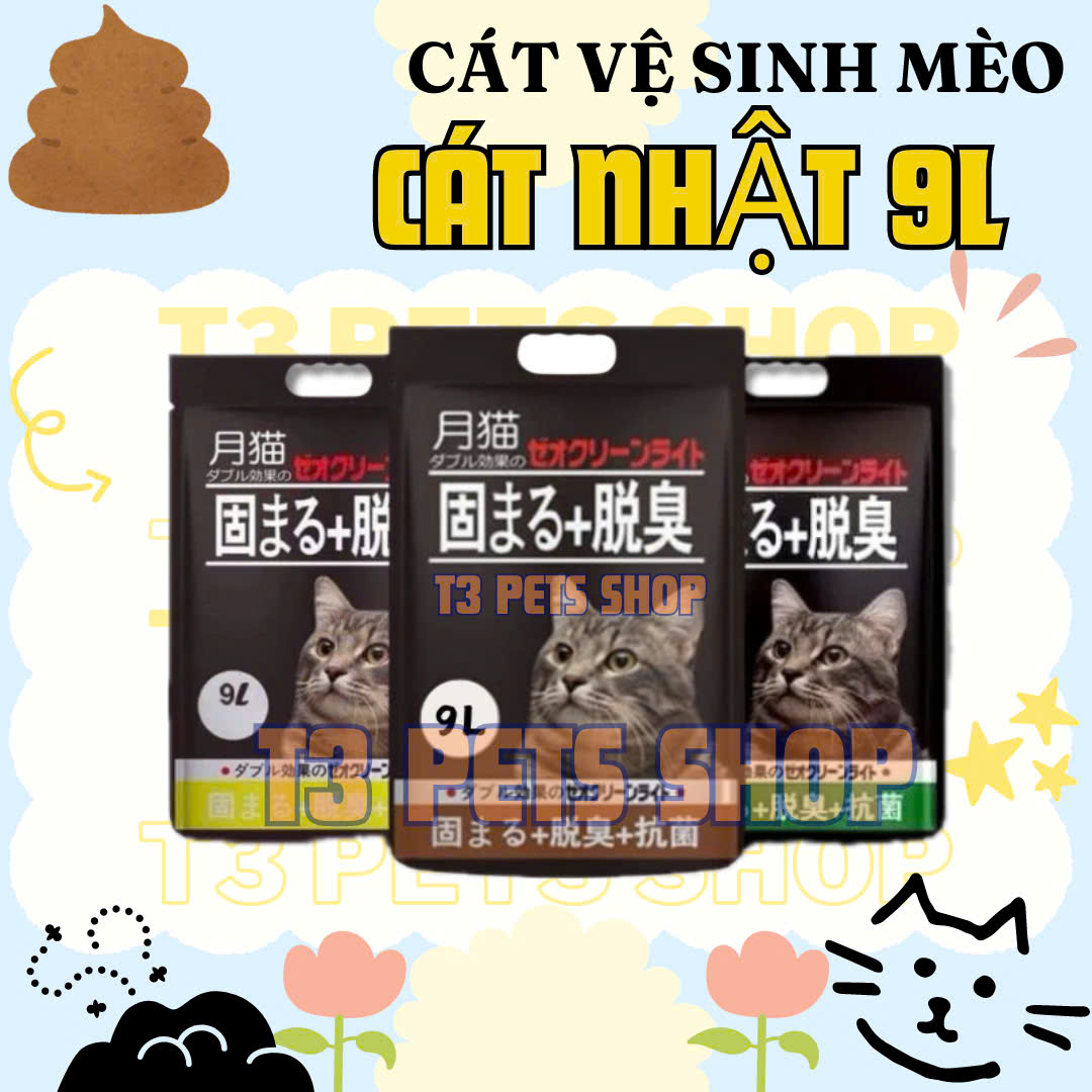 cát vệ sinh MOON CAT - nhật đen 8L và 18L cho mèo  - T3 PETS SHOP