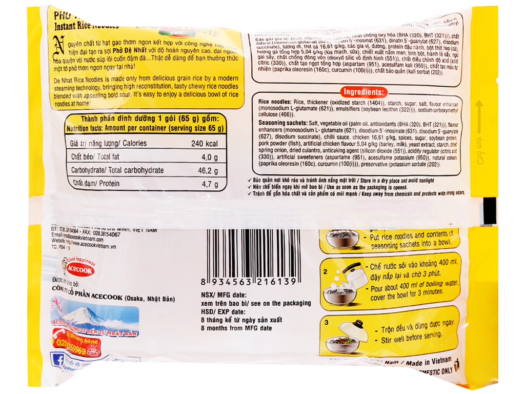[Siêu thị WinMart] - Phở gà Đệ Nhất Acecook gói 65g