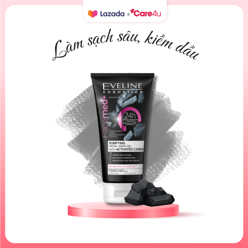 [DEAL HÈ] Sữa rửa mặt thải độc than hoạt tính Eveline Facemed+ 150ml