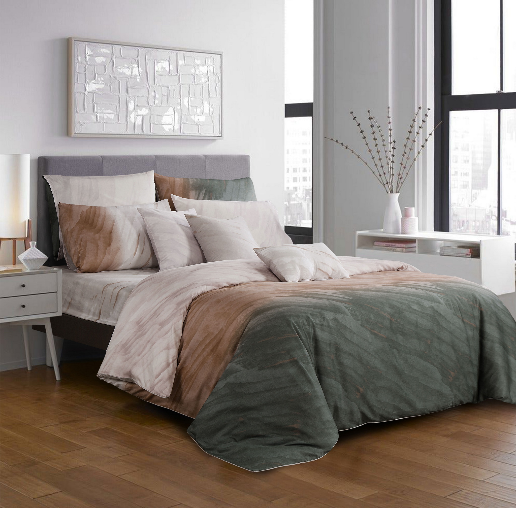 Bộ Ga kèm Vỏ Chăn Akemi Cotton Select Affluence, gồm 6 món (King/Queen)