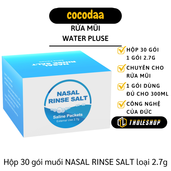 Bình rửa mũi Water Pulse hoặc muối giúp làm sạch khoang mũi loại bỏ bụi bẩn phấn hoa - Dụng cụ vệ sinh mũi - Dụng cụ làm sạch khoang mũi -  Muối rửa mũi