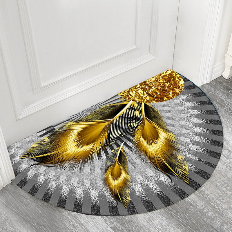 Thảm Bán Nguyệt Ba li in 3d cao cấp ( Thảm Lau Chân Bán Nguyệt , Thảm Chùi Chân Bán Nguyệt , Thảm Trang Trí , Thảm Cửa Ra Vào , Thảm bali bán nguyệt , Thảm chùi chân cao cấp , Thảm Bali , thảm phòng ngủ , Thảm phòng khách ) 80x40cm