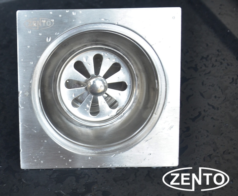 Phễu thoát sàn inox Zento TS122-L (12x12cm)(Xám)