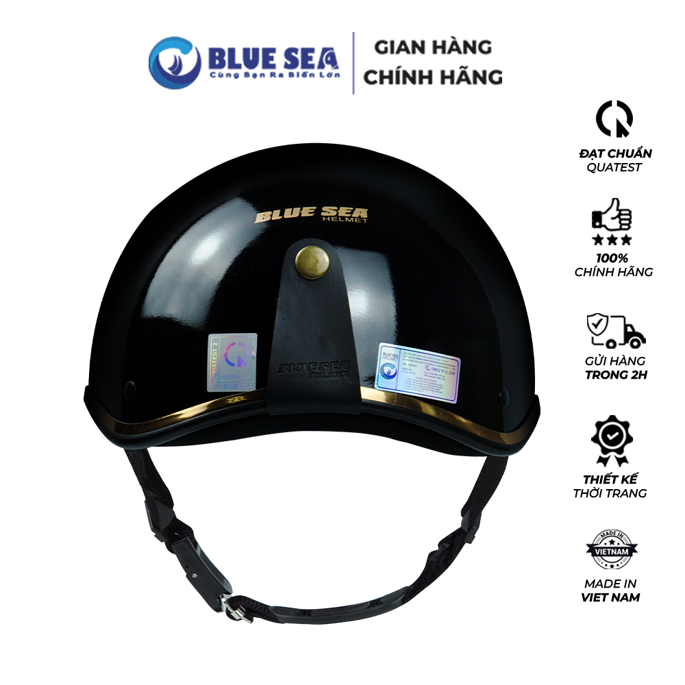 Mũ bảo hiểm 1/2 đầu, nửa đầu BLUE SEA - A366 - Đủ màu sơn Bóng - Thời trang - FreeSize - Chính hãng