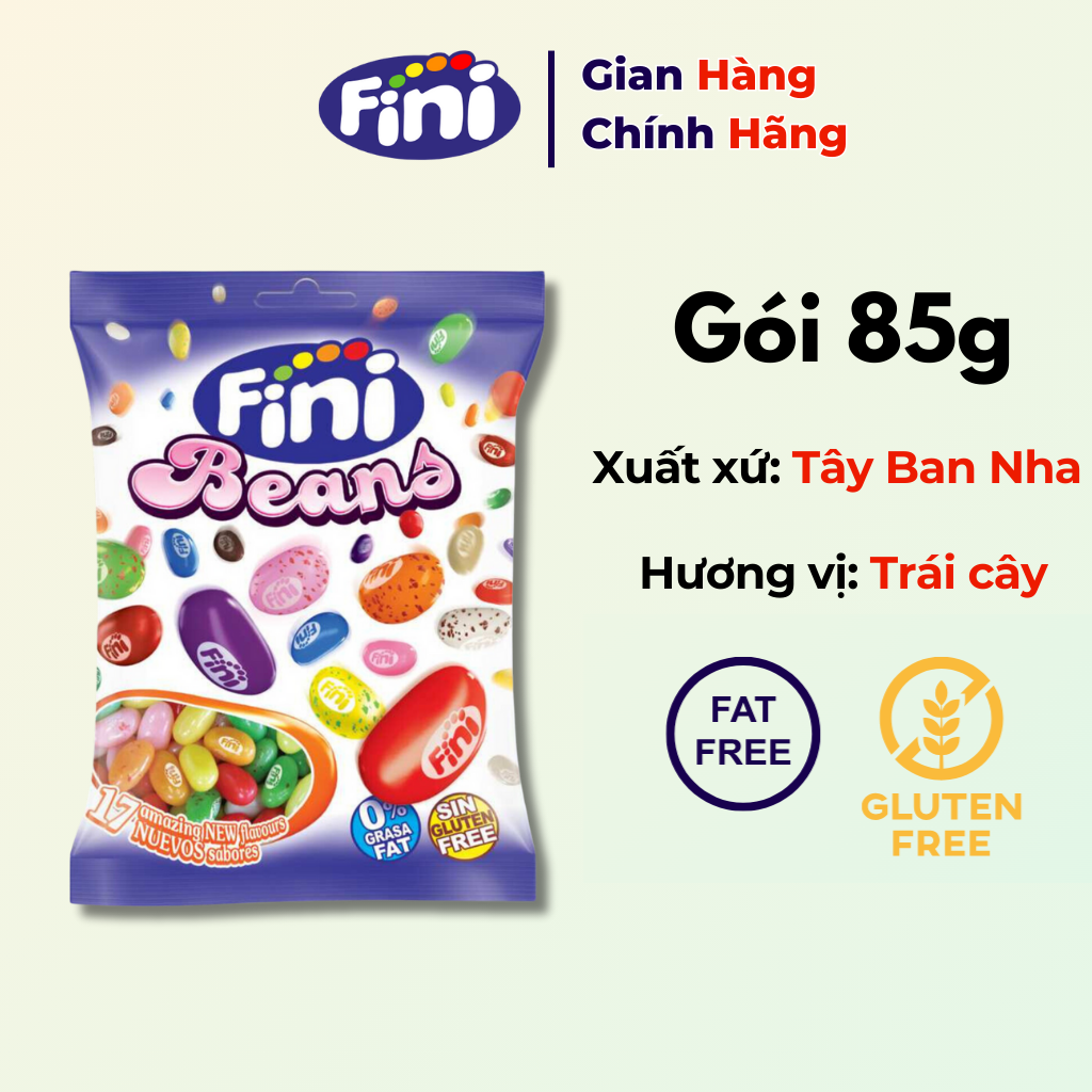 Fini Beans Jelly Candy Fruit Flavour 85g
