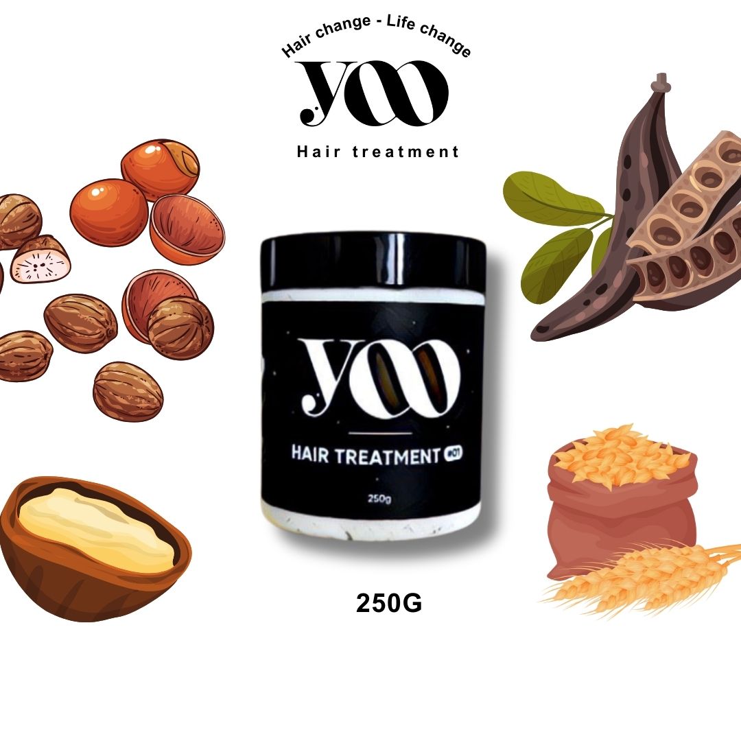 Kem ủ tóc phục hồi Collagen Keratin, Phủ Bóng, Làm Mềm Tóc Bóng Mượt, hũ 250g - Yoo.haircare