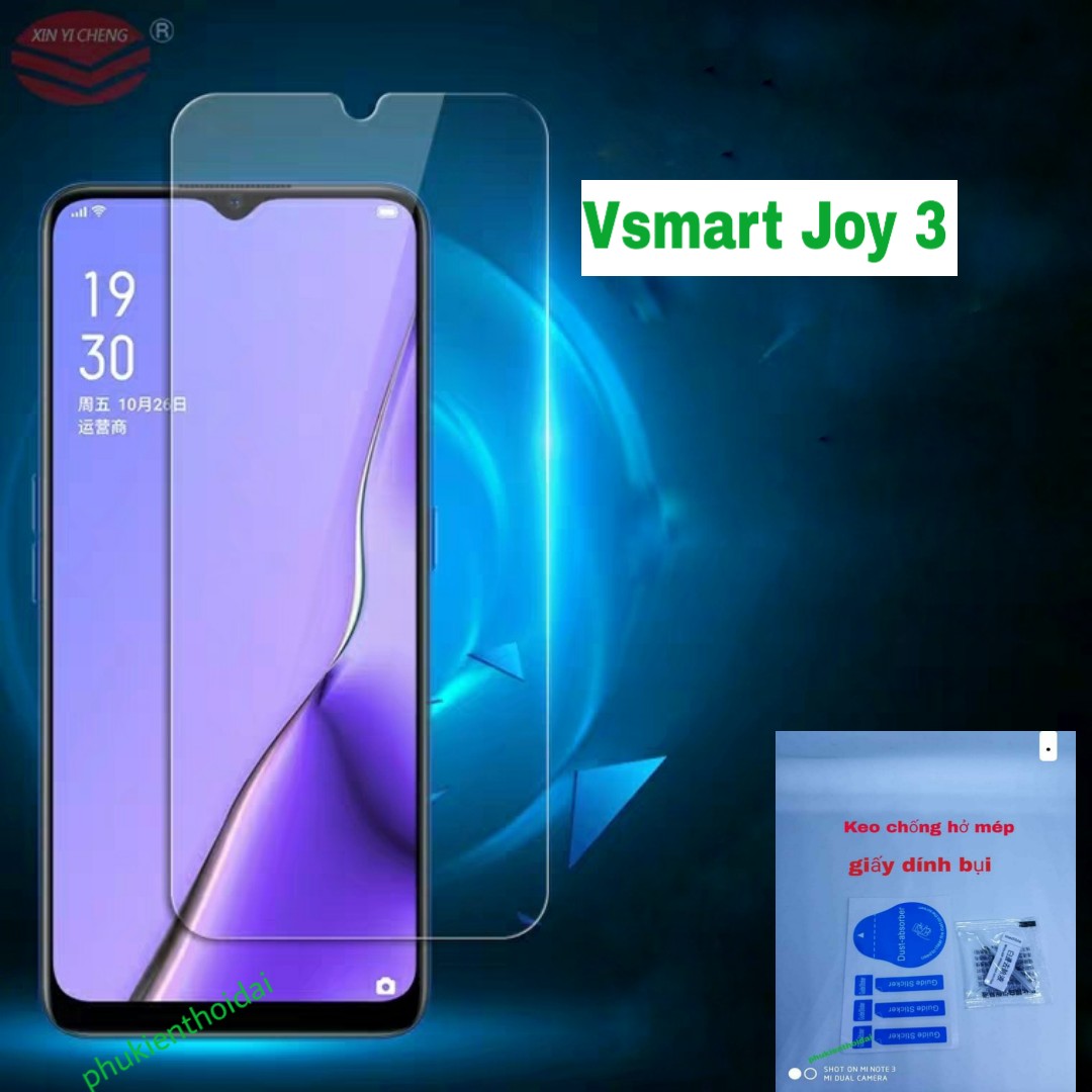 [Nhập ELMAY21 giảm 10% tối đa 200k đơn từ 99k]Kính cường lực Vsmart Joy 3 trong suốt loại tốt 9H / 2.5D ( tặng keo chống hở mép )