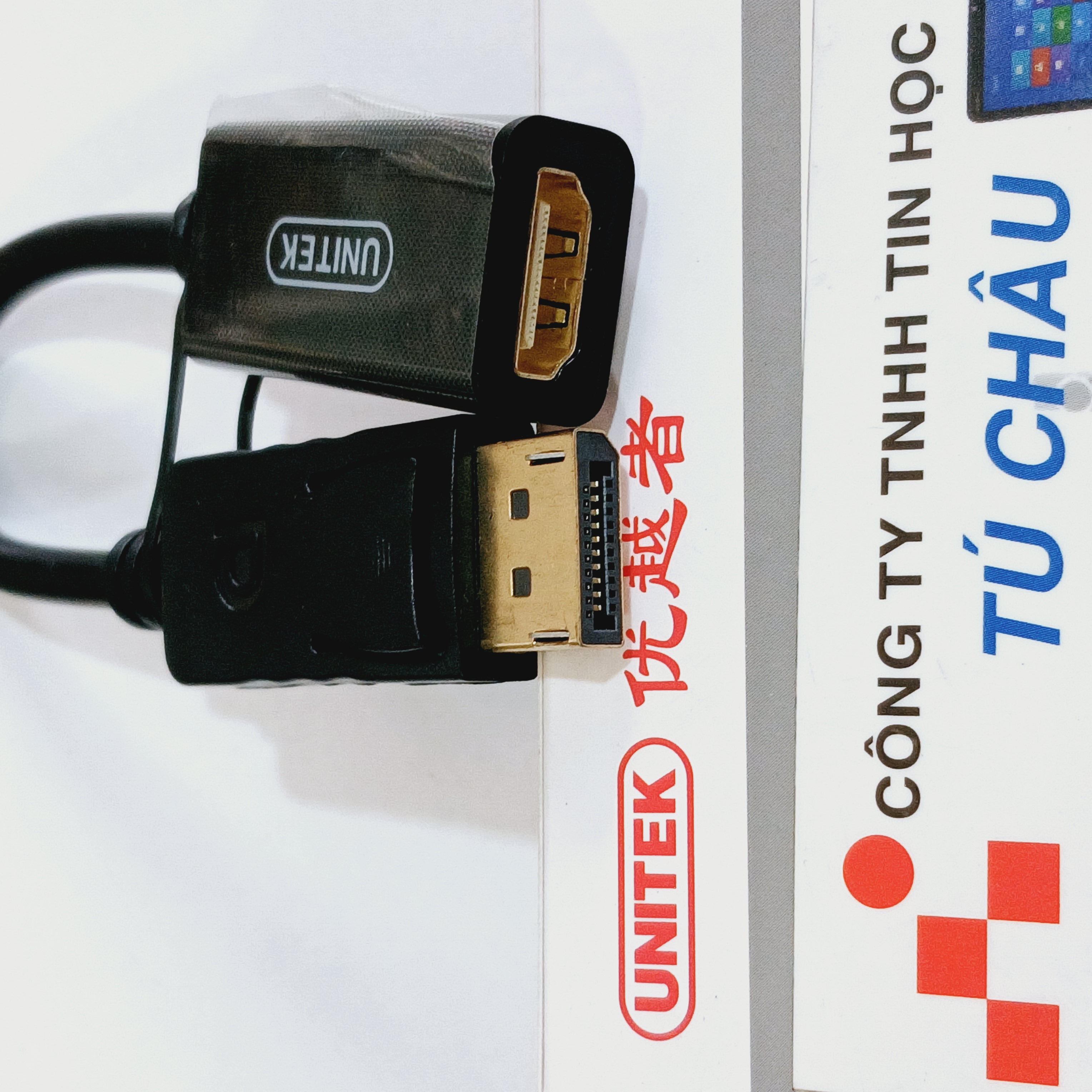 Cáp DisplayPort ra HDMI (DP to HDMI) / Cáp dài 20Cm (Hiệu: Unitek)