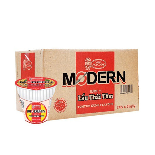 Siêu thị WinMart - Thùng 24 ly mì Modern lẩu Thái tôm 65g
