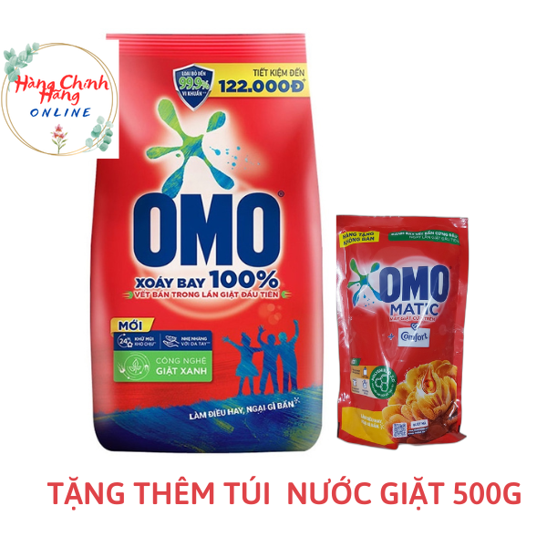 [TẶNG KÈM ] Bột giặt OMO 5,7kg Công nghệ xanh+ Tặng kèm túi nước giặt 500g