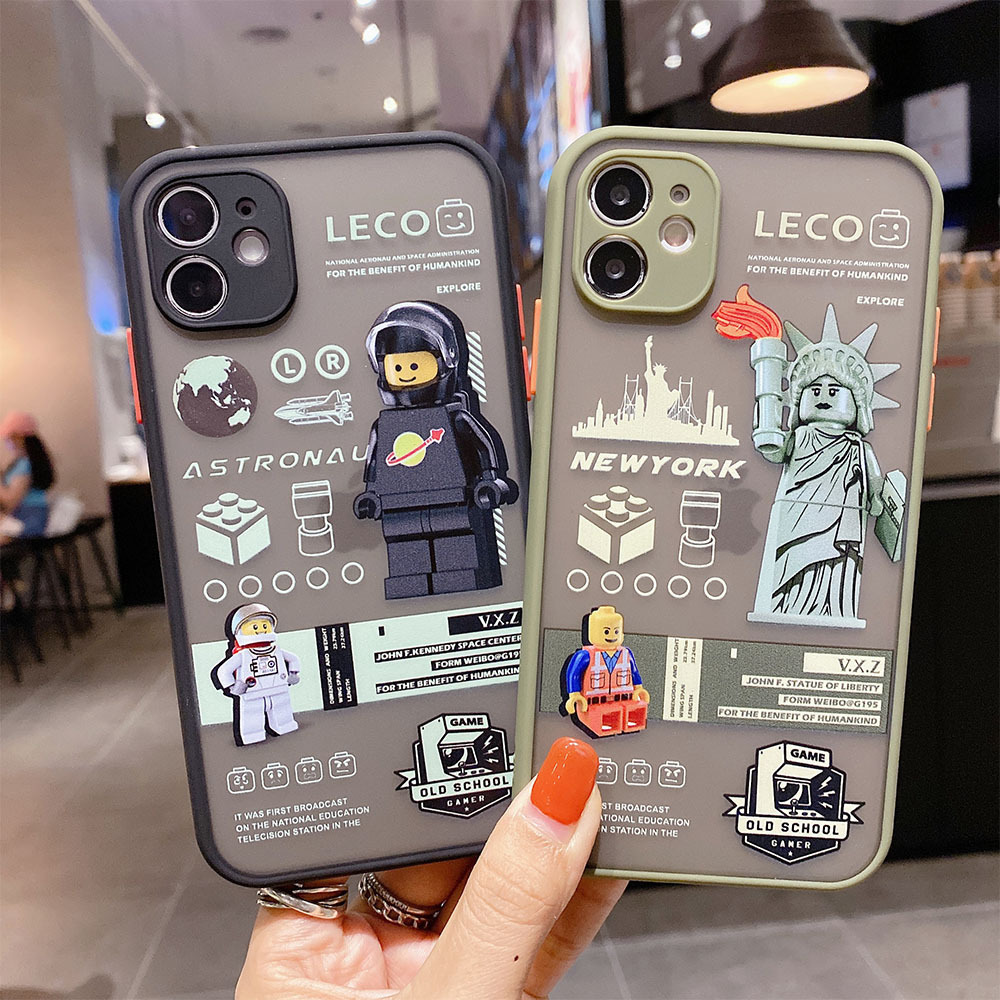Ốp Lưng Nhám Chống Sock Va Đập Bảo Vệ Camera Toy Lego