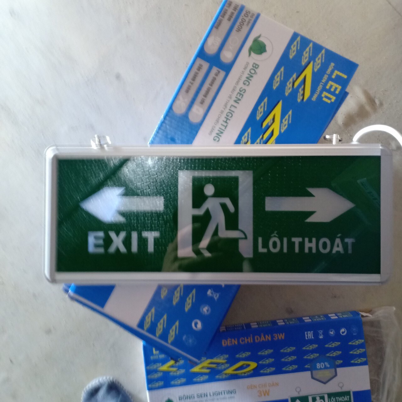 Đèn Led EXIT Đèn Thoát Hiểm 1 mặt Và 2 Mặt- Rẽ Trái,Phả
