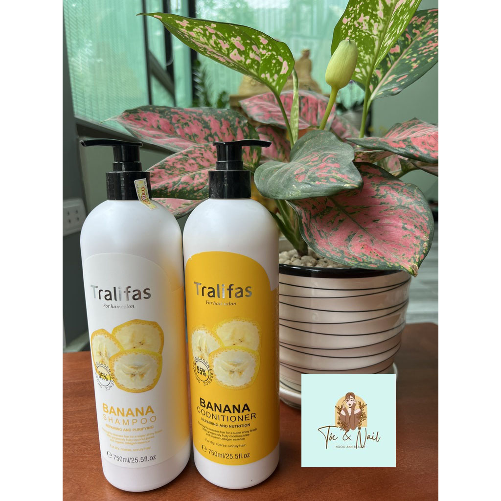 Bộ dầu gội xả Tralifas Banana (750ml)