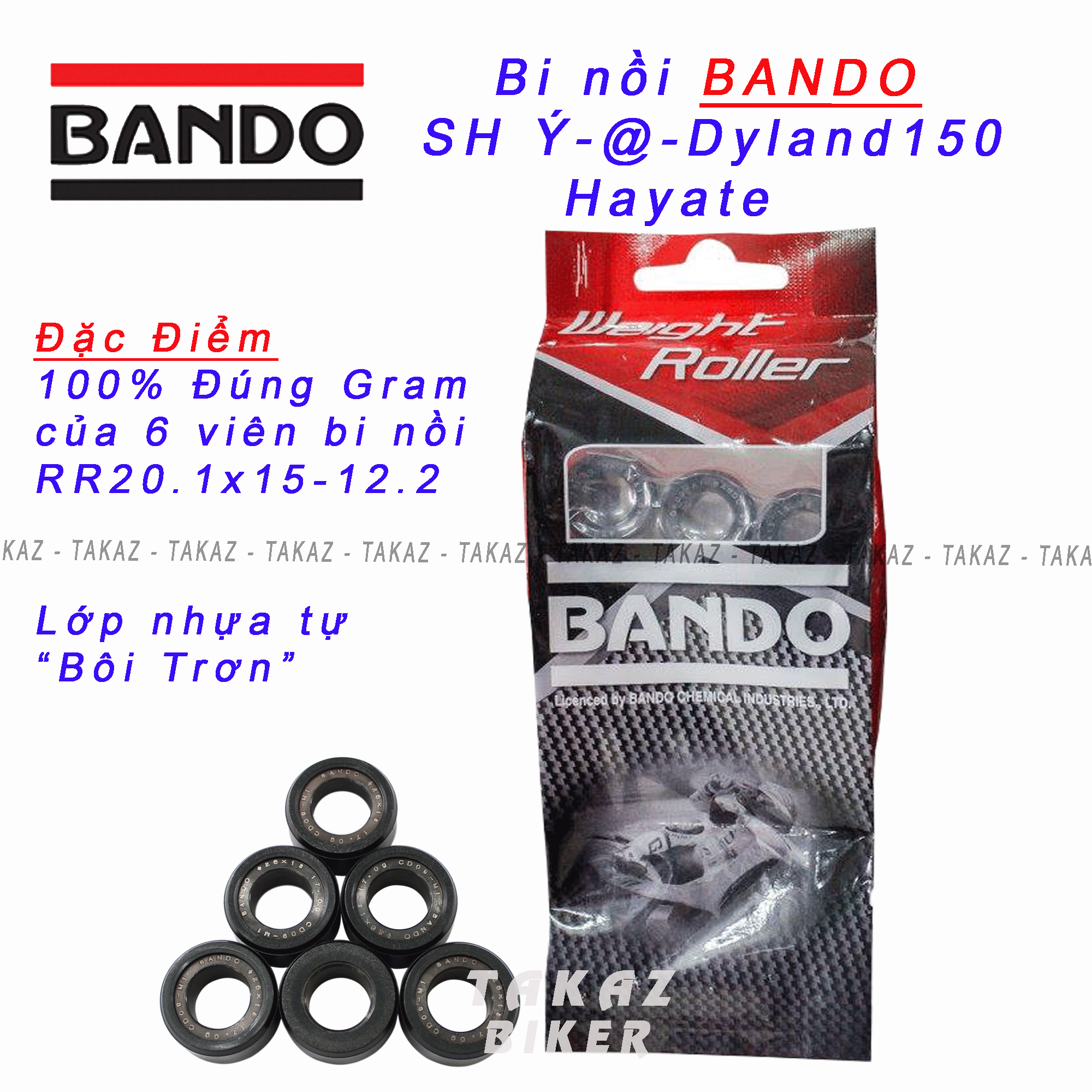 [HCM][ SH Ý 12gr ] Bi nồi Bando SH nhập Ý 150cc Honda Dylan 12gr như zin