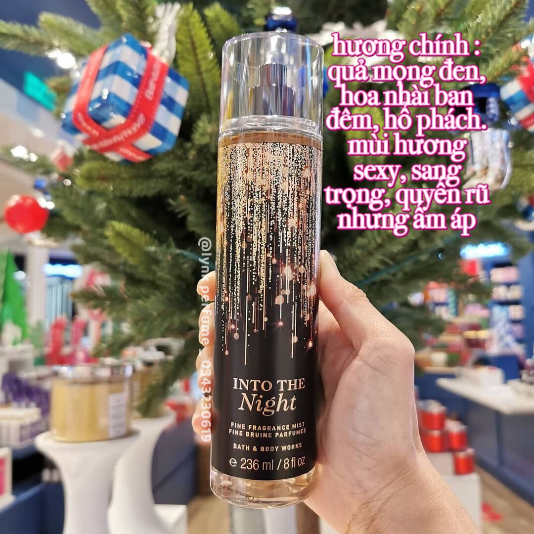 Xịt thơm body mist INTO THE NIGHT 236ml - siêu cuốn hút, cho các nàng thích sự quyến rũ, sang trọng