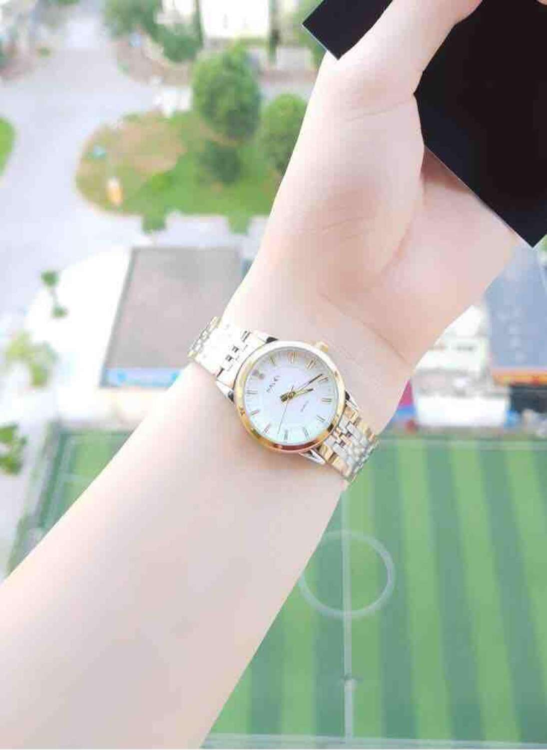 Đồng hồ nữ Halei ,dây pha vàng cao cấp halei