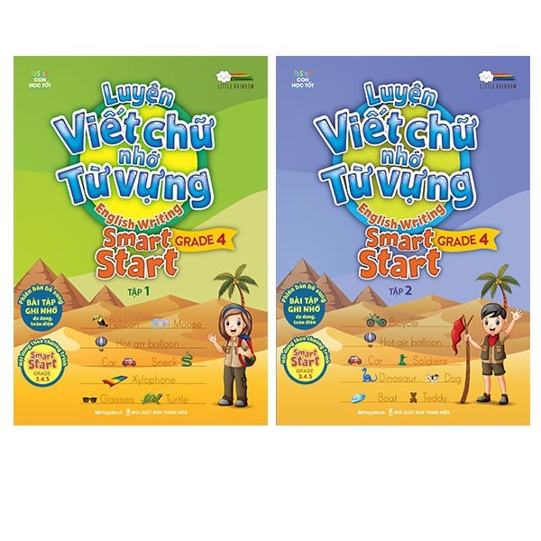 Sách - Combo Luyện viết chữ nhớ từ vựng grade 4 tập 1 + tập 2- Mhbooks