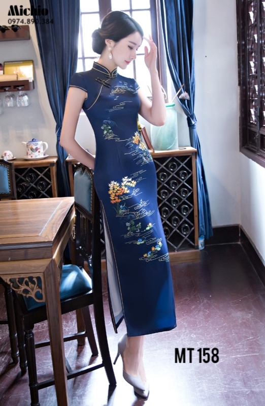 Đầm Váy Sườn Xám Thượng Hải Quảng Châu Trung Quốc Vải Hàn Châu Dáng Dài Mã  SX02 - Đầm | ThờiTrangNữ.vn