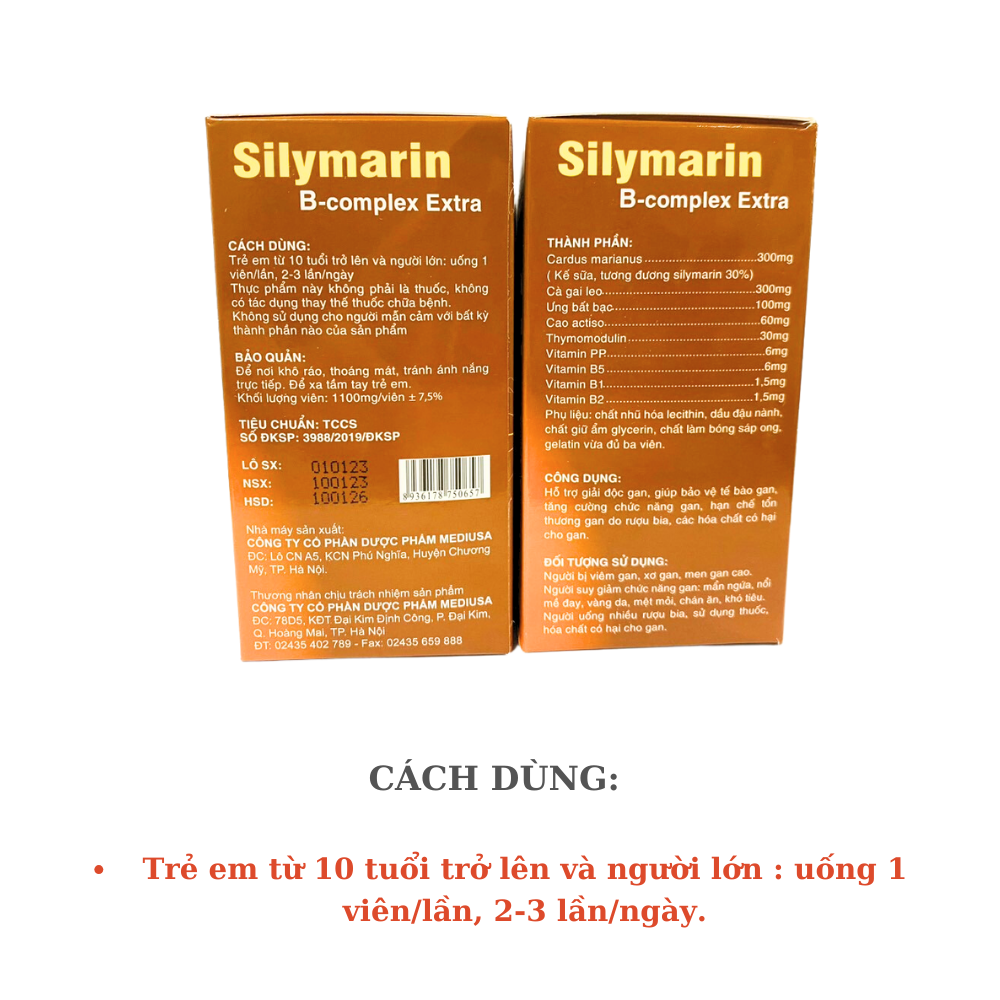 BỔ GAN SILYMARIN B-COMPLEX EXTRA - HỘP 100V