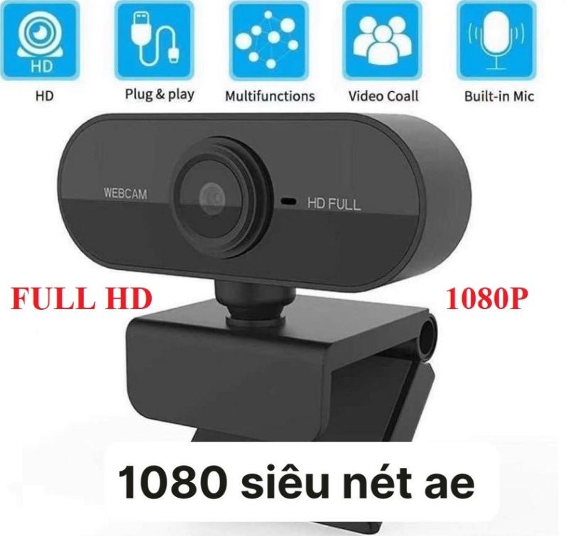 Bảng giá Webcam kẹp Có Micro Full HD 1080P - Hỗ Trợ học online Phong Vũ