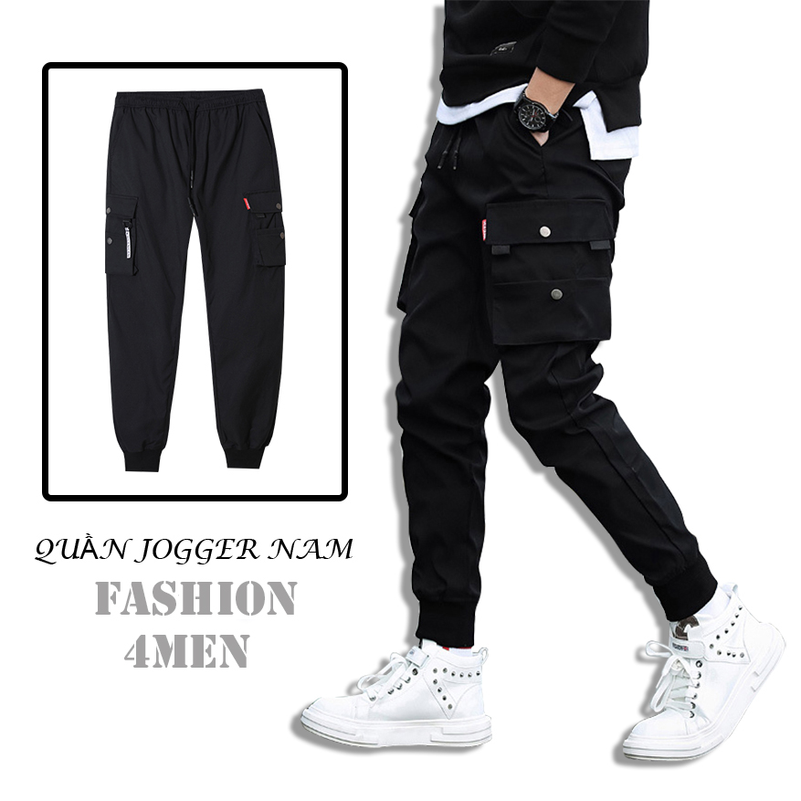Quần Jogger Túi Hộp Nam Phối Dây Chữ Kiểu Dáng Basic Trẻ Trung Năng Động Chất Kaki Co Giãn Thời Trang FASHION4MEN JOGGER 9000019C