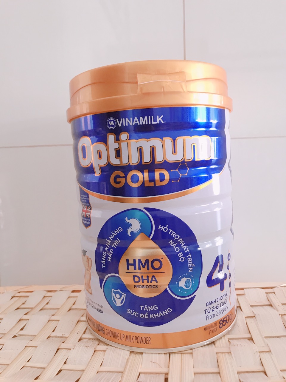 Sữa bột Optimum Gold 4 850g cho trẻ từ 2- 6 tuổi