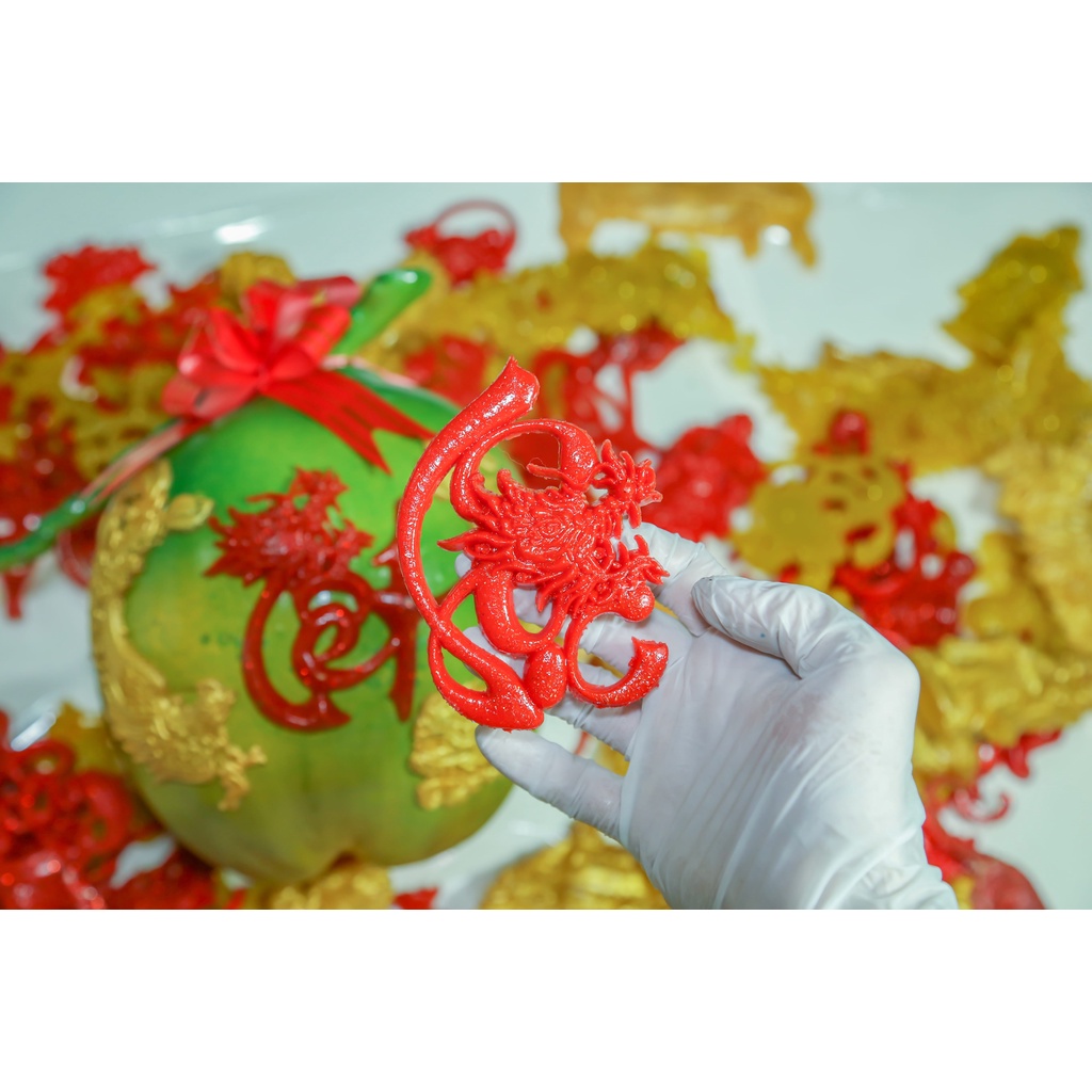 Chữ nổi Thư pháp 3D-COMBO PHÚC, LỘC, THỌ[COMBOTrang trí dưa, dừa bưởi thư pháp ngày tết]ThanghaCalligraphy