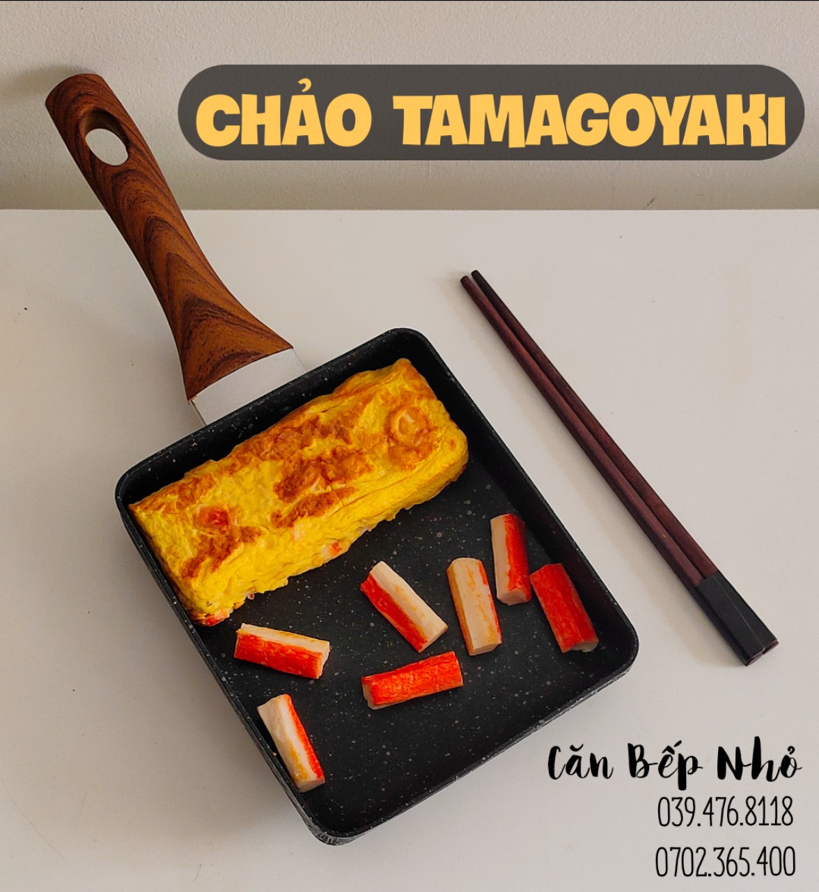 Chảo làm trứng cuộn (tamagoyaki) cao cấp, chỉ còn màu đen