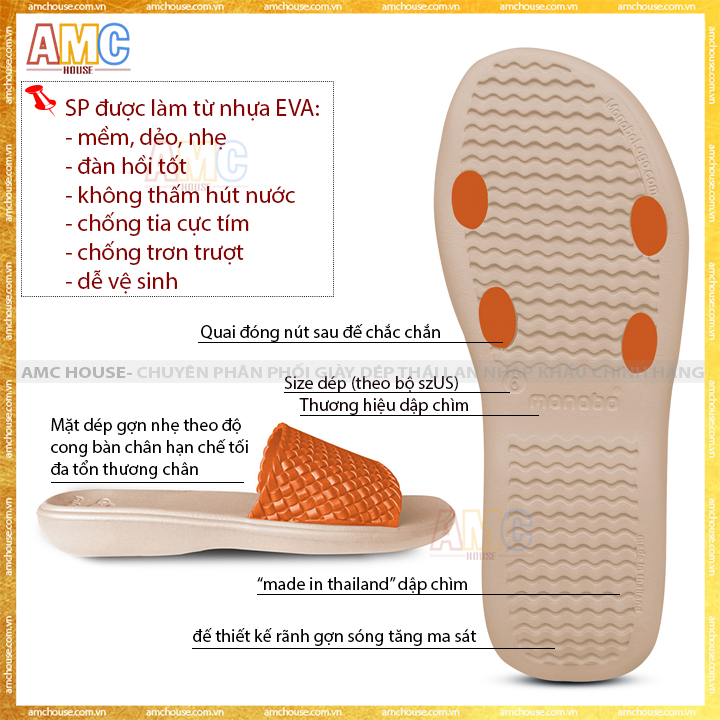 Dép Thái Lan Nữ Monobo Siêu Nhẹ, Êm - Moniga 4.4