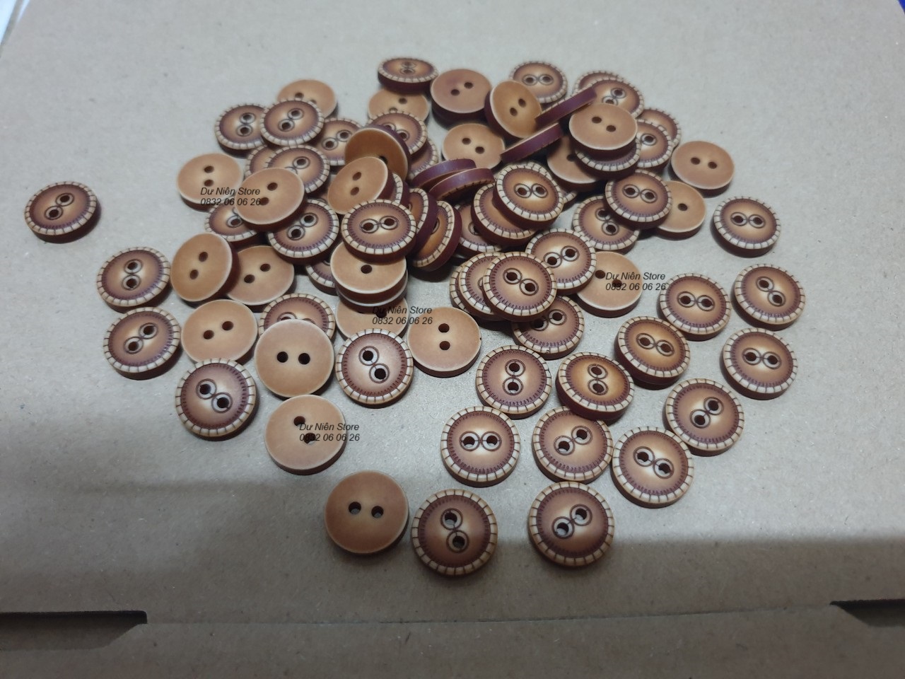 Nút Gỗ 12mm Phong Cách Vintage Gói 50 Nút